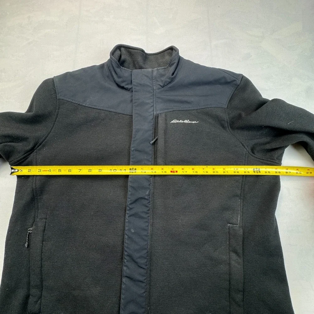 Eddie Bauer Travex Jacket Mens XL Black Fleece Lined Hiking Outdoor Full Zipper